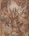 The Virgin Immaculate with the Christ Child in Glory (recto); Rinaldo and Armida (verso), Giuseppe Passeri (Passari) (Italian, Rome 1654–1714 Rome), Pen and brown ink, red chalk, brush and red wash, highlighted with white (recto); pen and brown ink, over red chalk (verso)